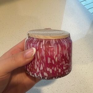 Elegant Pink Glass Candle Jar